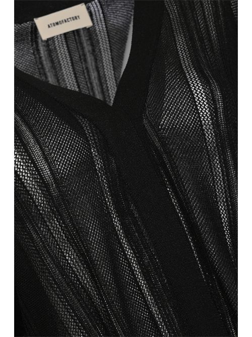 Cardigan kimono in maglia di viscosa Nero ATOMO FACTORY | PE26AFD5503D